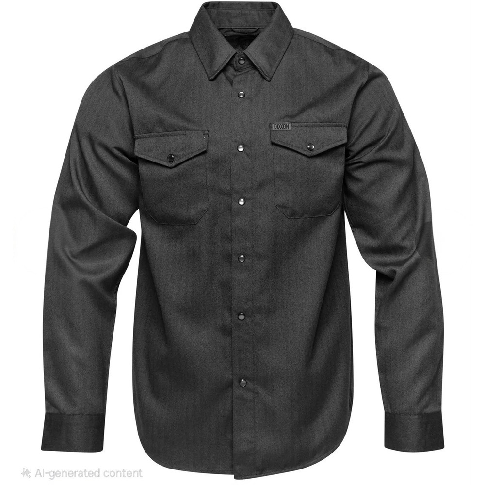 DIXXON Flannel Co Windsor Herringbone Pearl Snap Shirt Mens XL Charcoal Gray NIB